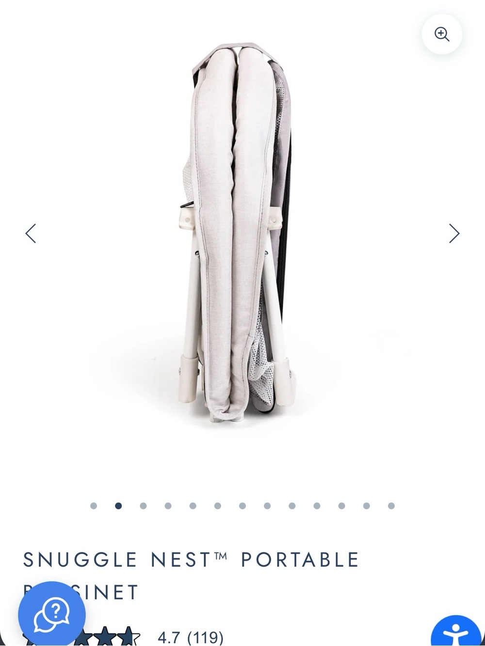 Snuggle Nest Organic Portable Bassinet - Cream - Picture 5 of 5